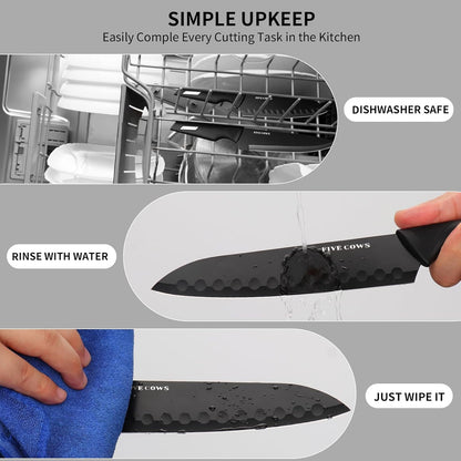 Premium 12-Piece Kitchen Knives Set with Universal Knife Block | Ultra Sharp Chef Knife, High Carbon Stainless Steel, Anti-Rust Non-Stick, Ergonomic Non-Slip Handle, Dishwasher Safe