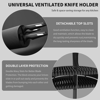 Premium 12-Piece Kitchen Knives Set with Universal Knife Block | Ultra Sharp Chef Knife, High Carbon Stainless Steel, Anti-Rust Non-Stick, Ergonomic Non-Slip Handle, Dishwasher Safe