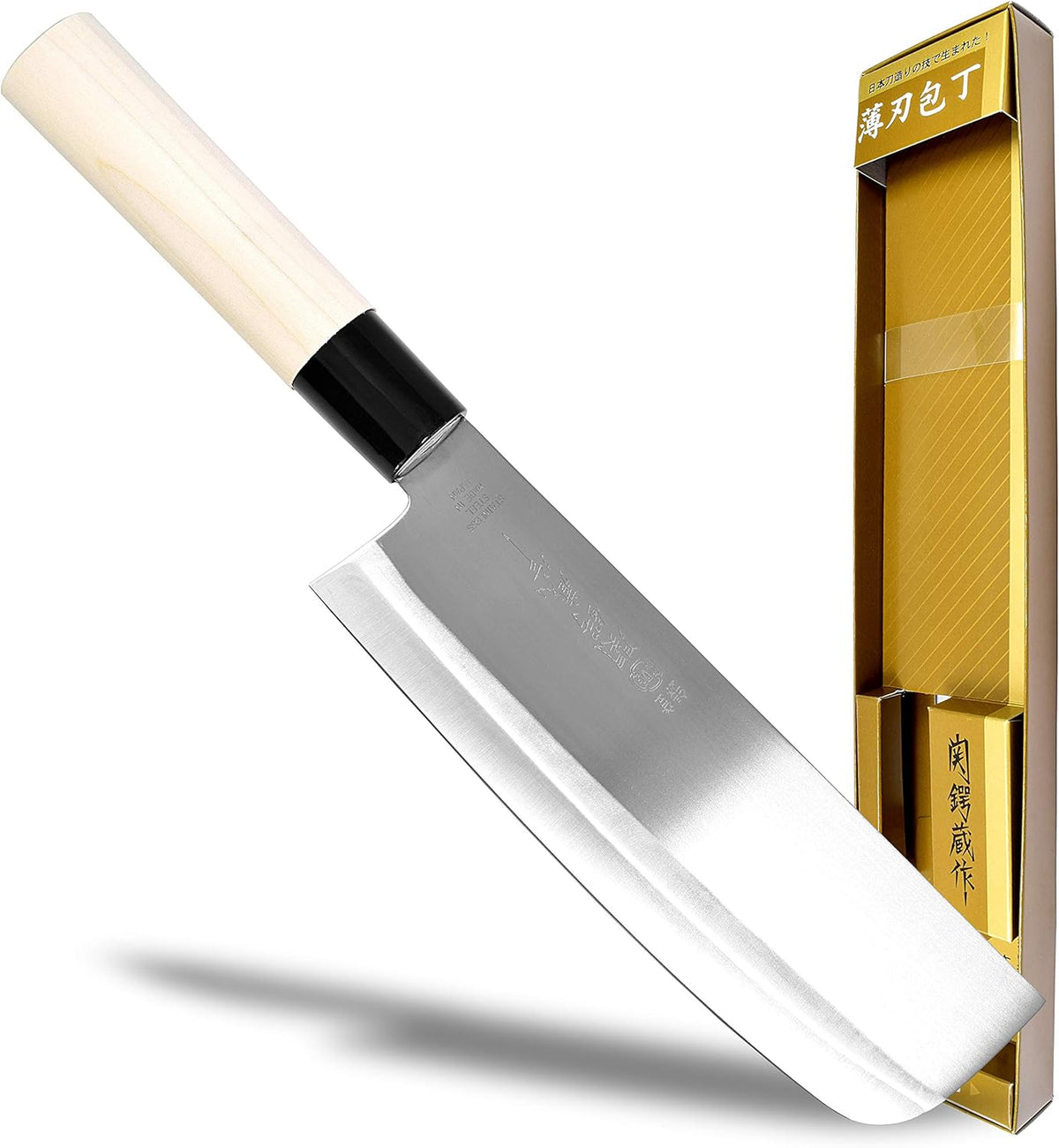 Seki Japan TSUBAZO Japanese Sushi Chef Knife, Stainless Steel Sashimi Deba Knife, Shiraki Handle, 150 mm (5.9 in)
