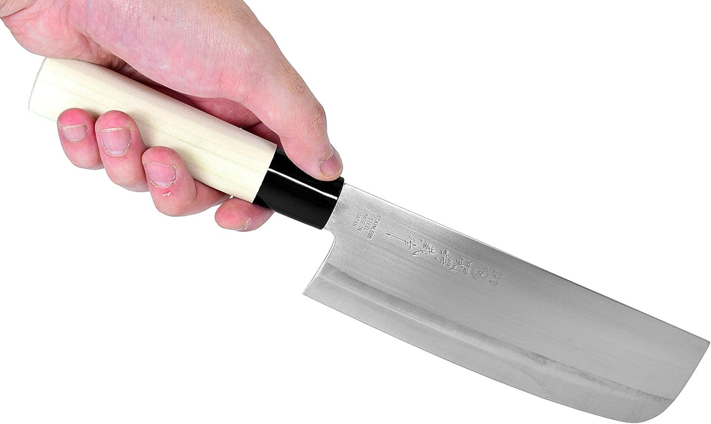 Seki Japan TSUBAZO Japanese Sushi Chef Knife, Stainless Steel Sashimi Deba Knife, Shiraki Handle, 150 mm (5.9 in)