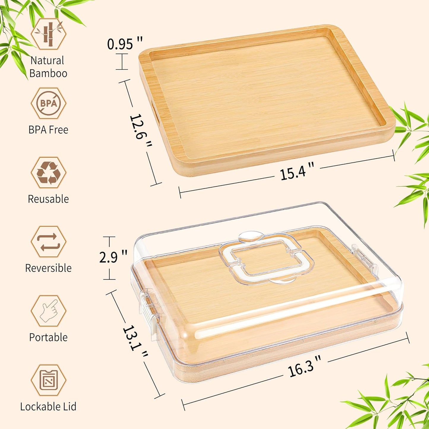 Portable Travel Charcuterie Board with Lid and Handle - Large Bamboo Cheese Board with 4 Cheese Knife Set for Outdoor, Picnics - Weddings, House Warming Gift for Women (1 Compartment, Black)