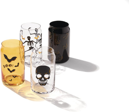 Serving Utensil Set, Skull Mirror Cheese Knives Flatware Set, Set of 4 Stainless Steel Utensils Set, Carved Wood Handles, Black Die Lacquer Finish, Halloween Decorations (4 Piece Cheese Knives)
