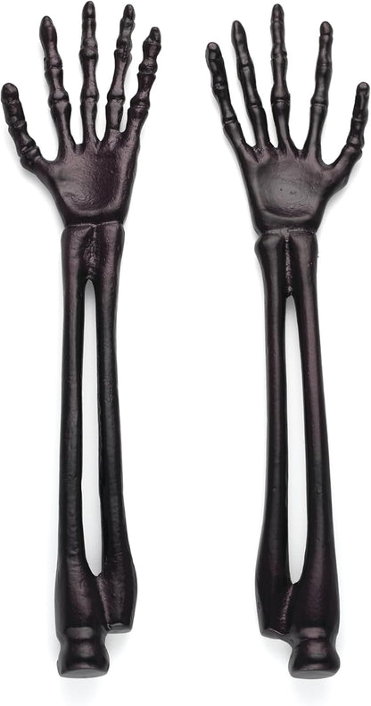 Serving Utensil Set, Skull Mirror Cheese Knives Flatware Set, Set of 4 Stainless Steel Utensils Set, Carved Wood Handles, Black Die Lacquer Finish, Halloween Decorations (4 Piece Cheese Knives)
