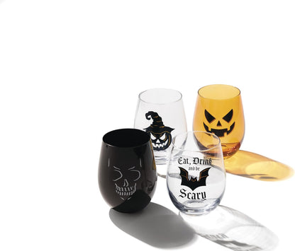 Serving Utensil Set, Skull Mirror Cheese Knives Flatware Set, Set of 4 Stainless Steel Utensils Set, Carved Wood Handles, Black Die Lacquer Finish, Halloween Decorations (4 Piece Cheese Knives)