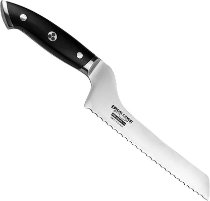 Pro Series 2.0 8-Inch Serrated Offset Bread & Deli Knife – Forged High Carbon 7Cr17MoV Stainless Steel Blade with Ergonomic Pakkawood Handle for Smooth Cutting