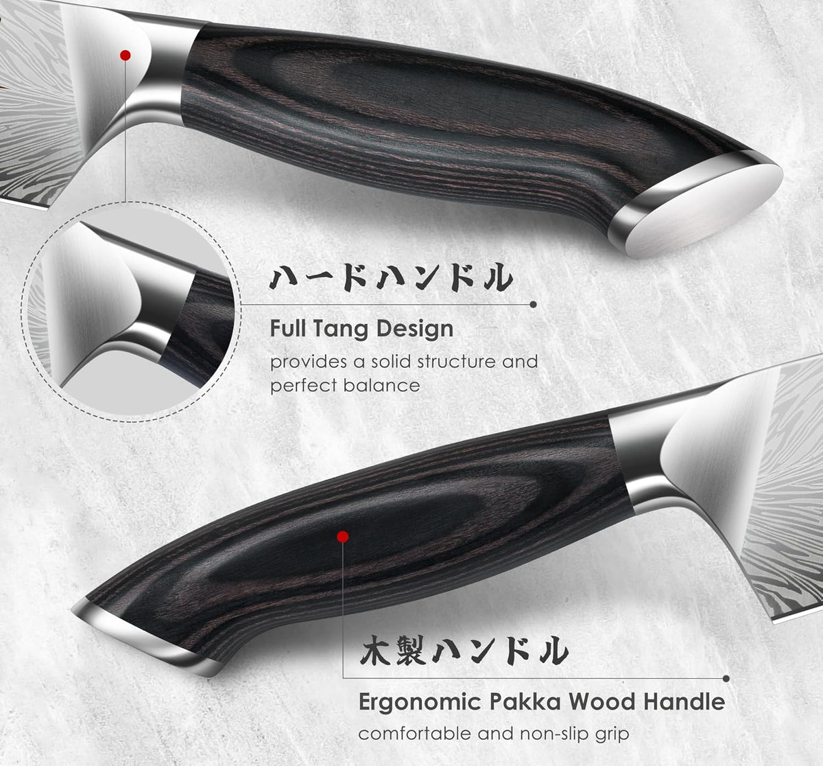 16 Pieces Knife Set, Knife Block Set in Powder Steel, Ultra Sharp Kitchen Knives Set, High Hardness Japanese Knife Set with Ergonomic Pakkawood Handle, Chef Knives Set for Kitchen Cooking