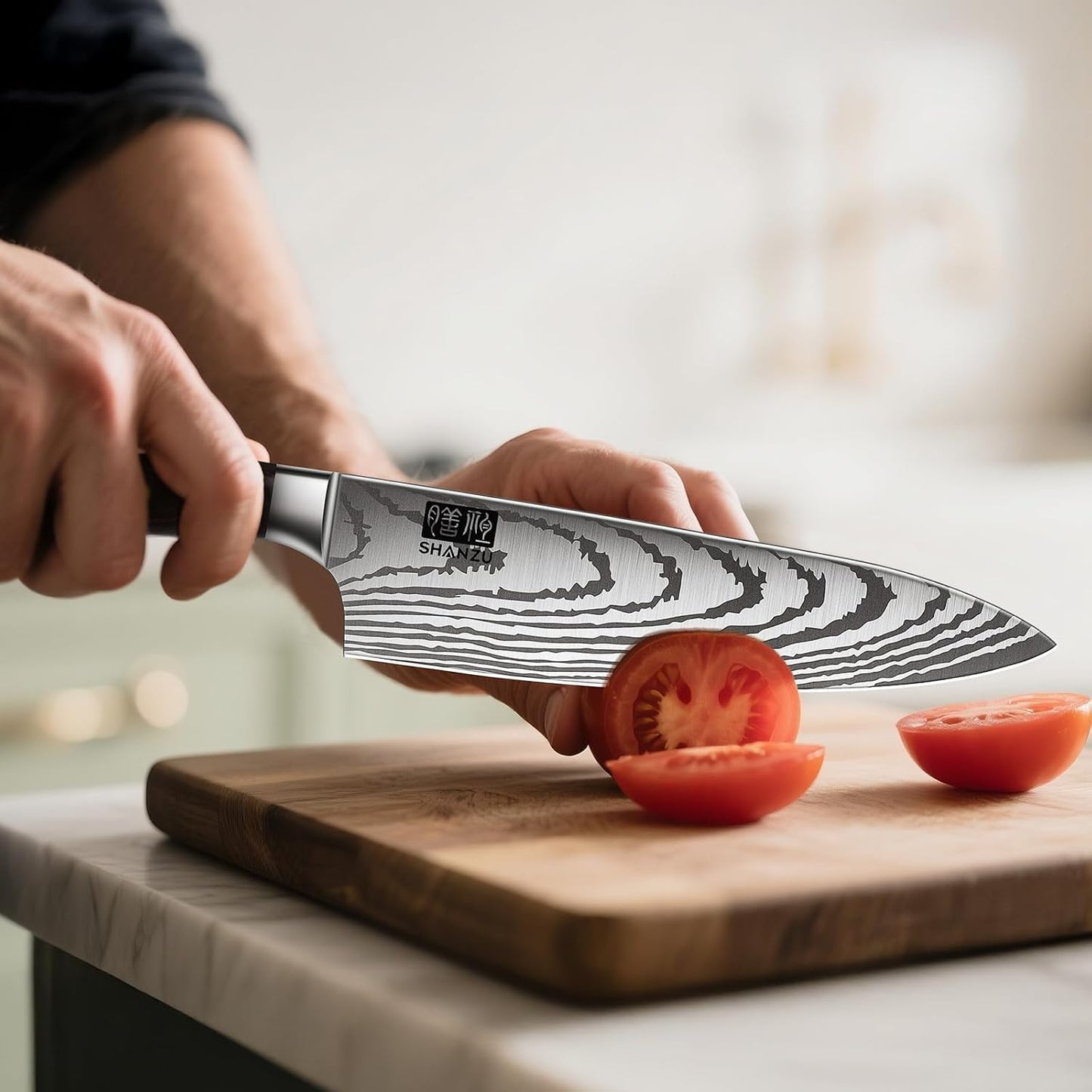 16 Pieces Knife Set, Knife Block Set in Powder Steel, Ultra Sharp Kitchen Knives Set, High Hardness Japanese Knife Set with Ergonomic Pakkawood Handle, Chef Knives Set for Kitchen Cooking