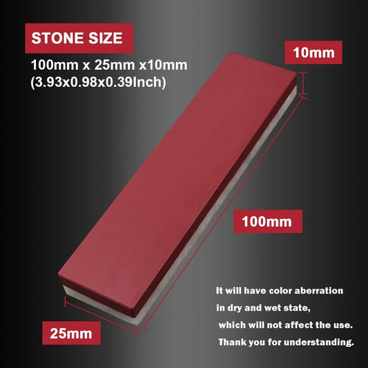 Combination Sharpening Stone Knife Sharpener,Ruby Pocket-Sized Whetstone,2 in 1 Grits Fine Polishing Small (3000#/10000#) Polishing Edge Stone(4 inch)