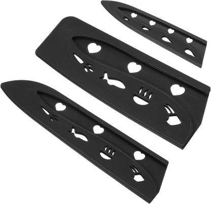 3Pcs Plastic Safety Knife Cover Sleeves Set, Universal Blade Covers Chopping Knife Guard Blade Protector for Kitchen Bar, Pink