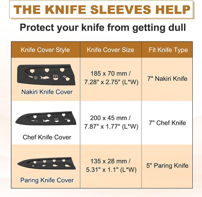 3Pcs Plastic Safety Knife Cover Sleeves Set, Universal Blade Covers Chopping Knife Guard Blade Protector for Kitchen Bar, Pink