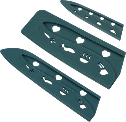 3Pcs Plastic Safety Knife Cover Sleeves Set, Universal Blade Covers Chopping Knife Guard Blade Protector for Kitchen Bar, Pink