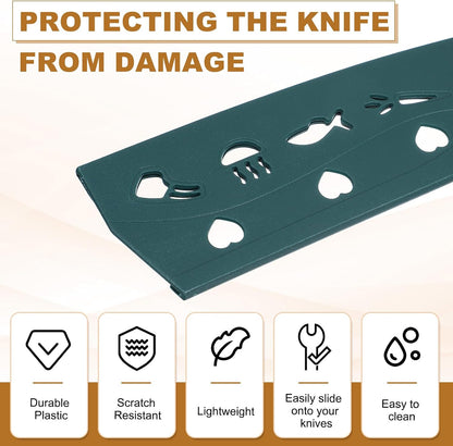 3Pcs Plastic Safety Knife Cover Sleeves Set, Universal Blade Covers Chopping Knife Guard Blade Protector for Kitchen Bar, Pink