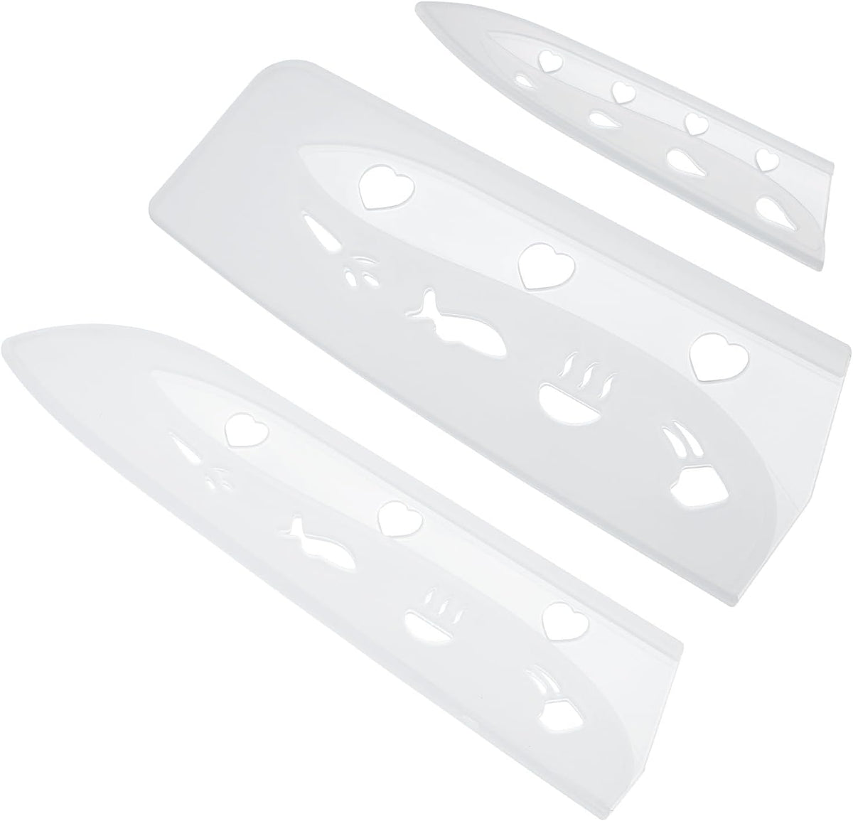 3Pcs Plastic Safety Knife Cover Sleeves Set, Universal Blade Covers Chopping Knife Guard Blade Protector for Kitchen Bar, Pink
