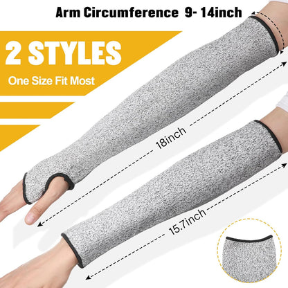 4 Pairs Cut Resistant Sleeves Thin Arm Protectors Arm Guard for Thin Skin and Bruising Sleeves for Men Women(Black, Gray)