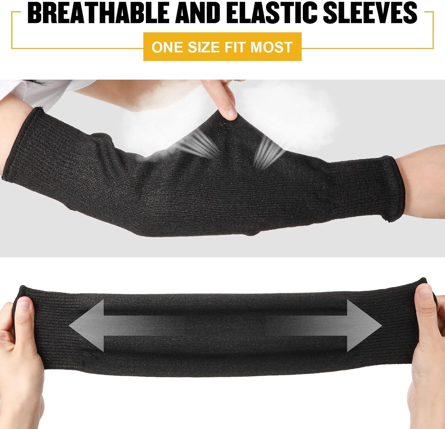 4 Pairs Cut Resistant Sleeves Thin Arm Protectors Arm Guard for Thin Skin and Bruising Sleeves for Men Women(Black, Gray)