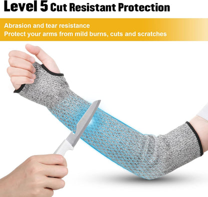 4 Pairs Cut Resistant Sleeves Thin Arm Protectors Arm Guard for Thin Skin and Bruising Sleeves for Men Women(Black, Gray)