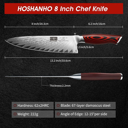 Damascus Chef Knife, 8" Professional Japanese Kitchen Knife & G10