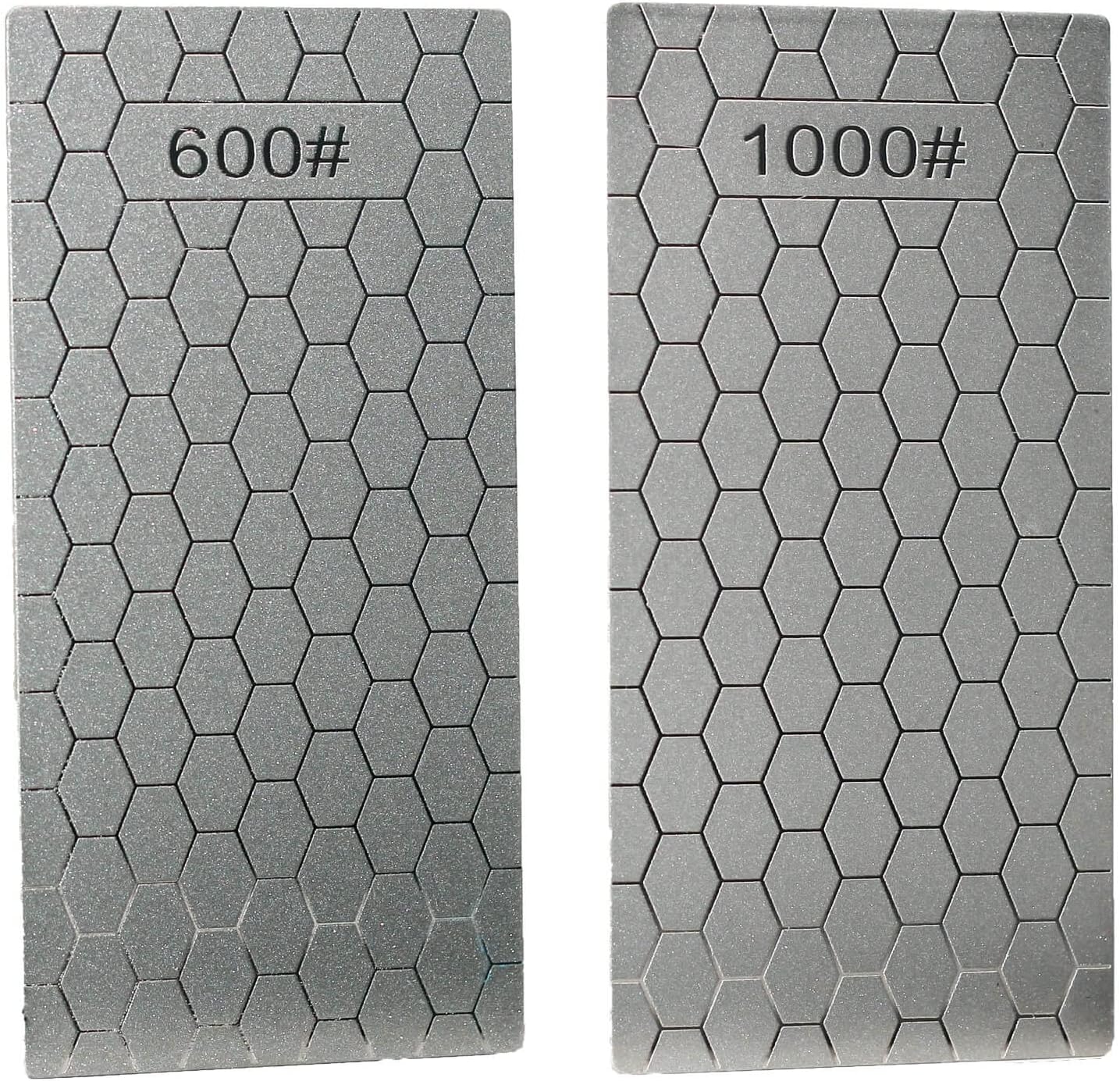5 Pieces Diamond Sharpening Stone Set,Diamond Lapping Plate Coarse/Medium/Fine Grit Sharpener,400/600/800/1000/1200 Grit