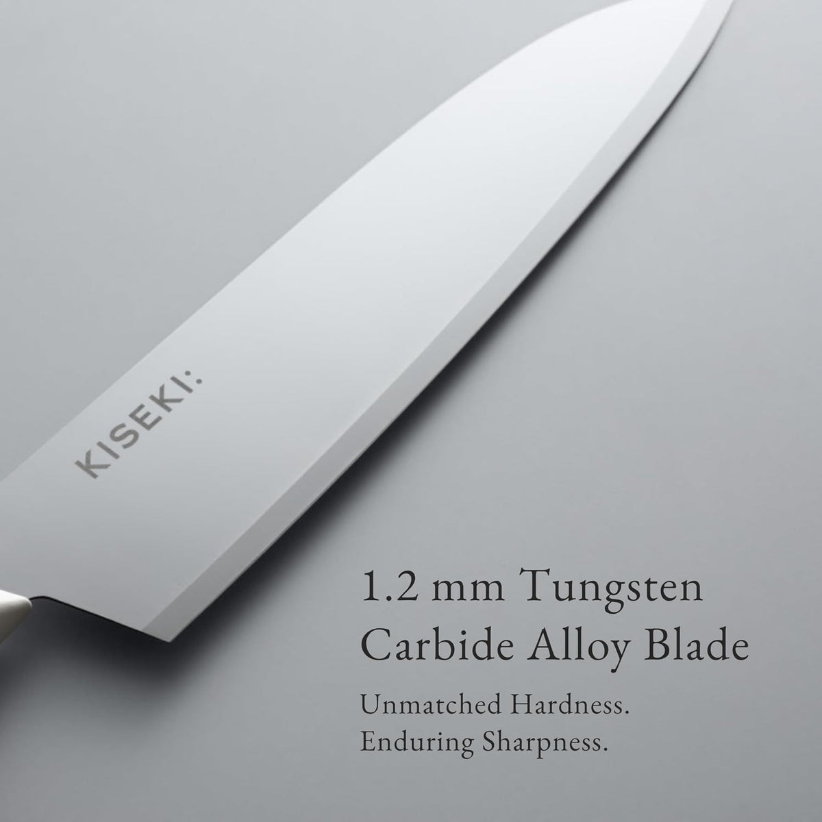 KISEKI: 7.1 Inch Santoku Japanese Chef's Knife, 1.2 mm Tungsten Carbide Alloy Blade, Ergonomic Yamazakura Cherry Wood Handle, Rust Resistant, Made in Japan