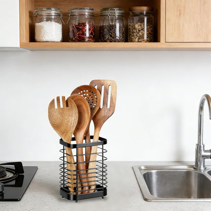 Utensil Holder, Stainless Steel Utensil Drying Rack for Kitchen Counter | Sturdy, Drain Hole, Silverware, Cutlery, Flatware, Forks, Knives, Spoons, Chopsticks, Organizer