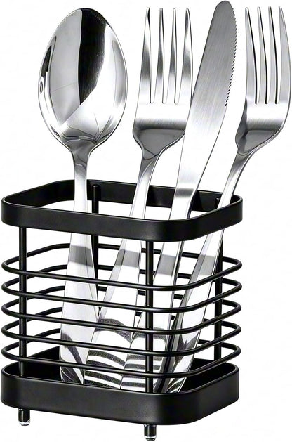 Utensil Holder, Stainless Steel Utensil Drying Rack for Kitchen Counter | Sturdy, Drain Hole, Silverware, Cutlery, Flatware, Forks, Knives, Spoons, Chopsticks, Organizer