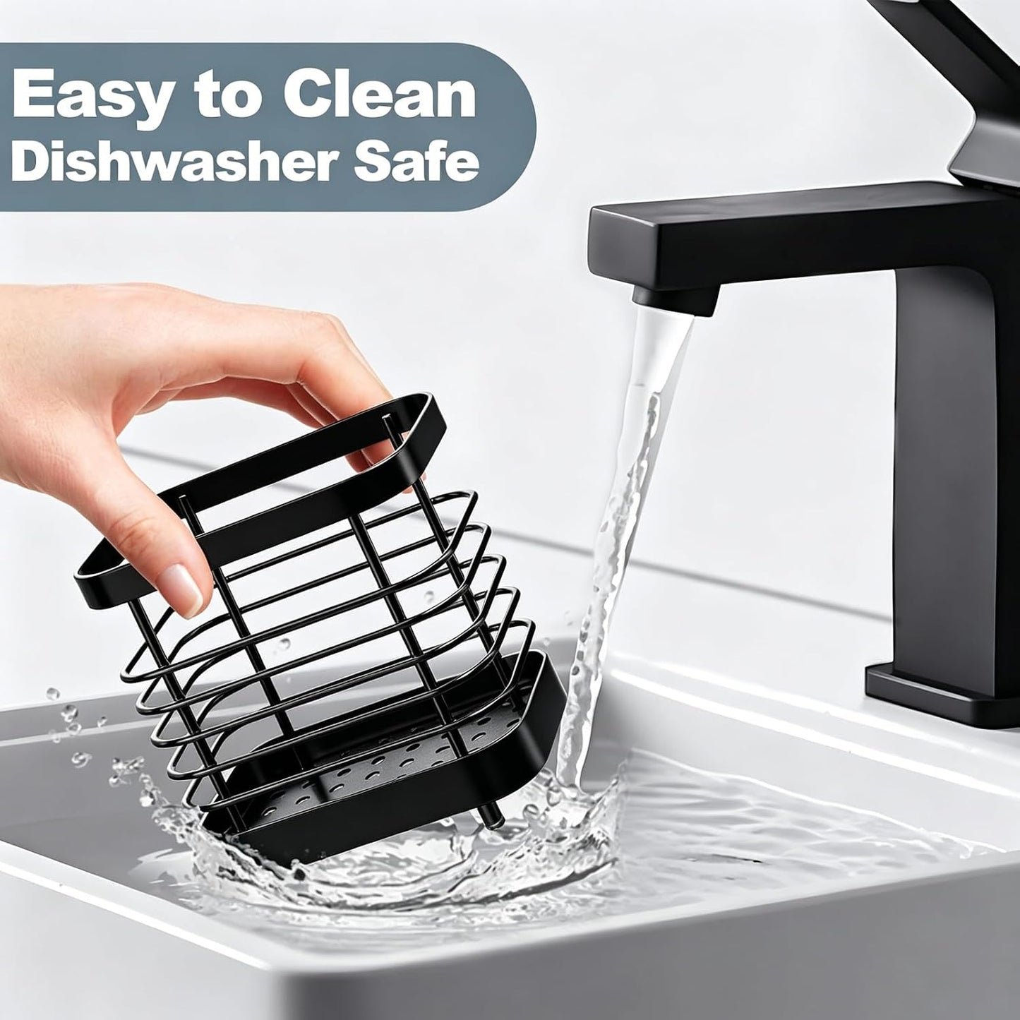 Utensil Holder, Stainless Steel Utensil Drying Rack for Kitchen Counter | Sturdy, Drain Hole, Silverware, Cutlery, Flatware, Forks, Knives, Spoons, Chopsticks, Organizer