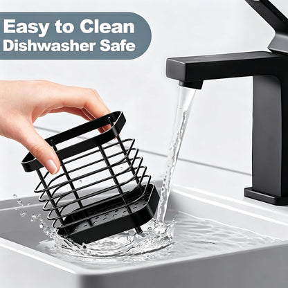 Utensil Holder, Stainless Steel Utensil Drying Rack for Kitchen Counter | Sturdy, Drain Hole, Silverware, Cutlery, Flatware, Forks, Knives, Spoons, Chopsticks, Organizer
