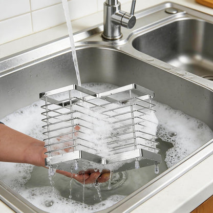 Utensil Holder, Stainless Steel Utensil Drying Rack for Kitchen Counter | Sturdy, Drain Hole, Silverware, Cutlery, Flatware, Forks, Knives, Spoons, Chopsticks, Organizer