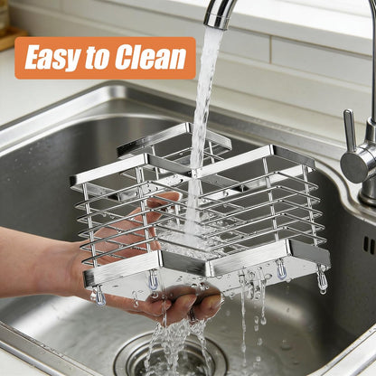 Utensil Holder, Stainless Steel Utensil Drying Rack for Kitchen Counter | Sturdy, Drain Hole, Silverware, Cutlery, Flatware, Forks, Knives, Spoons, Chopsticks, Organizer