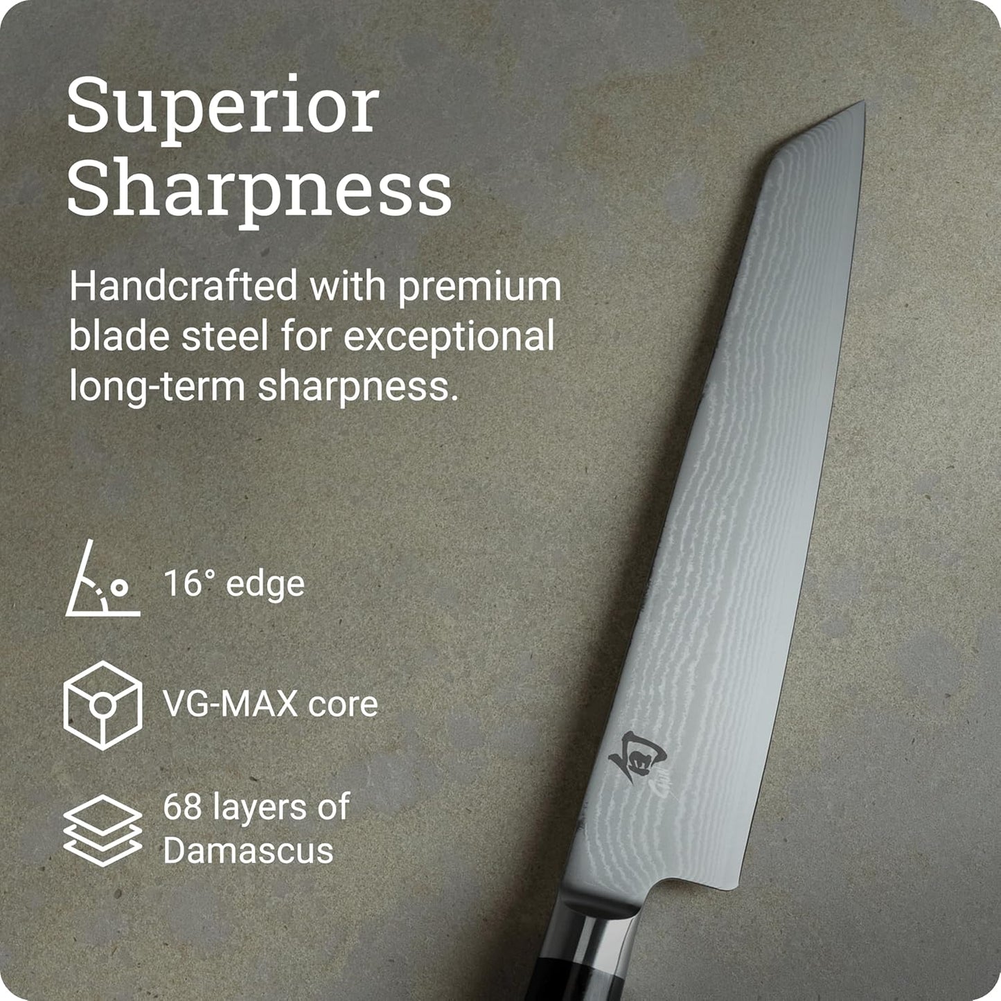 Classic 9" Master Prep Knife, VG-MAX Damascus, Pakkawood | Handcrafted Japanese Meat & Vegetable Knife, VG-MAX Core with Damascus Stainless Steel Cladding, Pakkawood Handle