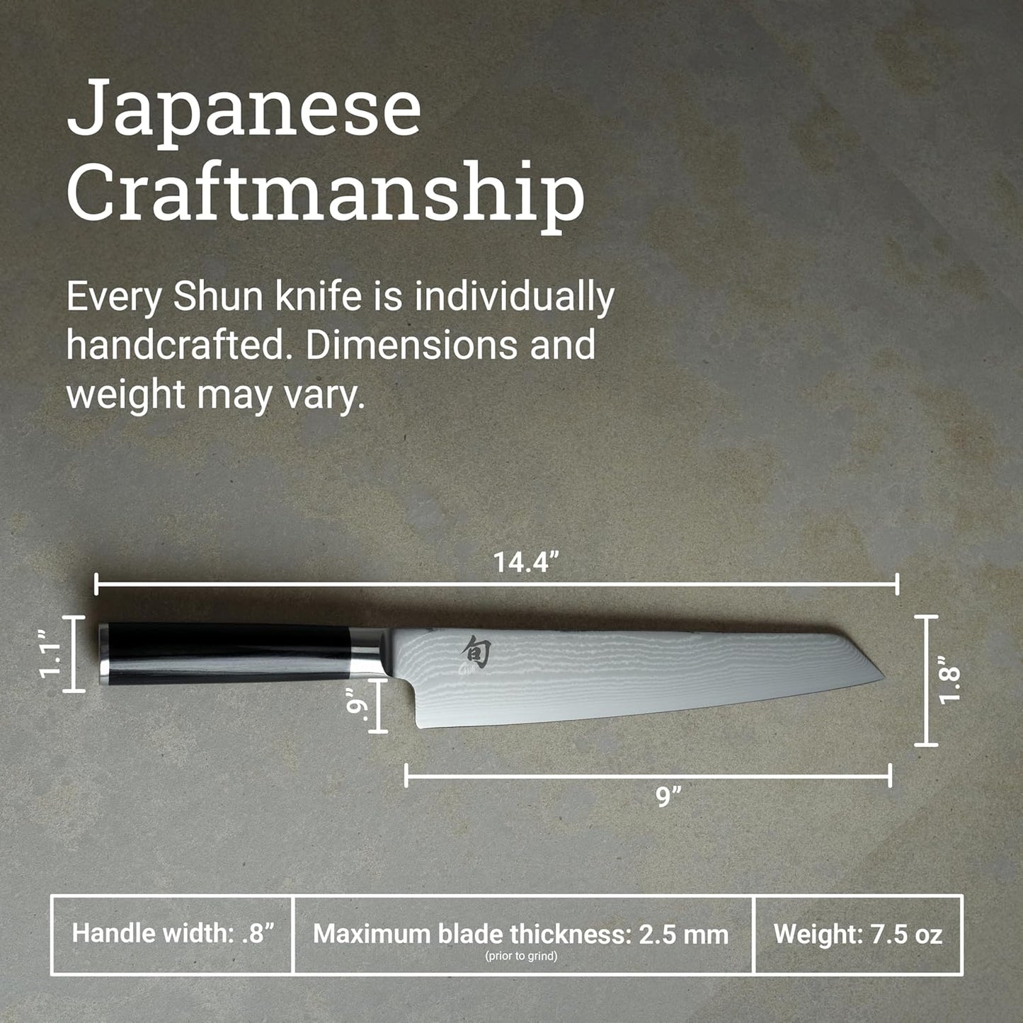 Classic 9" Master Prep Knife, VG-MAX Damascus, Pakkawood | Handcrafted Japanese Meat & Vegetable Knife, VG-MAX Core with Damascus Stainless Steel Cladding, Pakkawood Handle