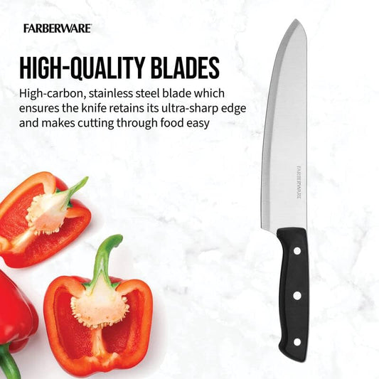 Edgekeeper Triple Rivet Block Set with Built in Knife Sharpener, 16-Piece, Black
