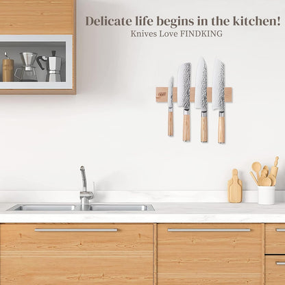 Maple Wood Magnetic Knife Strip, Wall Mounted Wooden Knife Holder with Strong Magnets for Kitchen Organization, 12 Inch Beige, Without Knives
