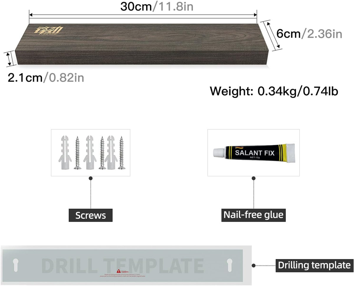 Maple Wood Magnetic Knife Strip, Wall Mounted Wooden Knife Holder with Strong Magnets for Kitchen Organization, 12 Inch Beige, Without Knives
