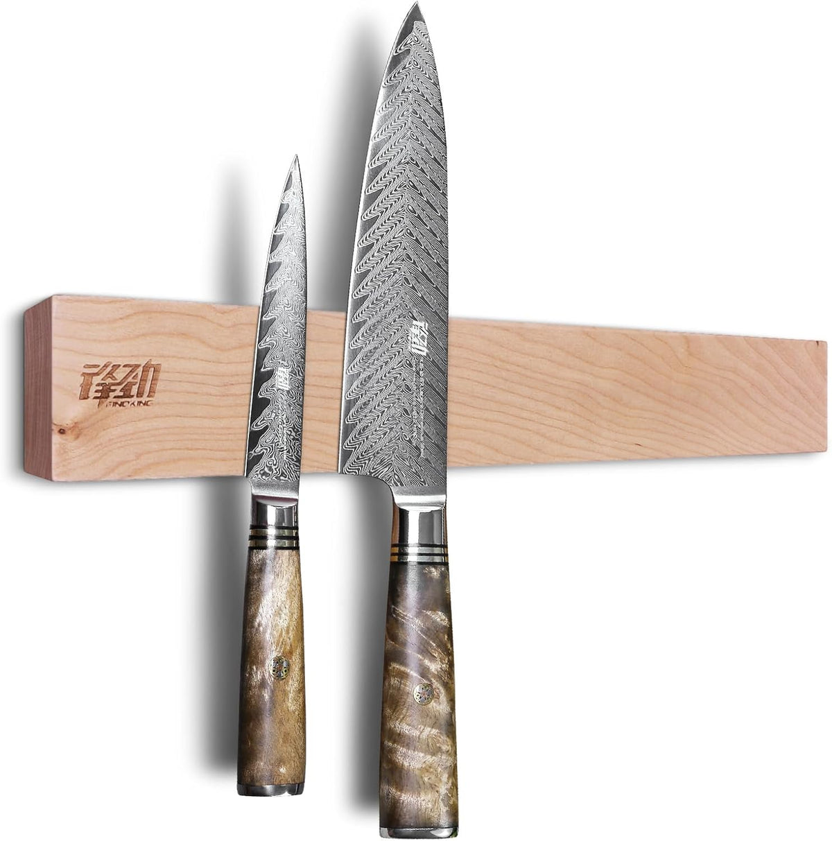 Maple Wood Magnetic Knife Strip, Wall Mounted Wooden Knife Holder with Strong Magnets for Kitchen Organization, 12 Inch Beige, Without Knives