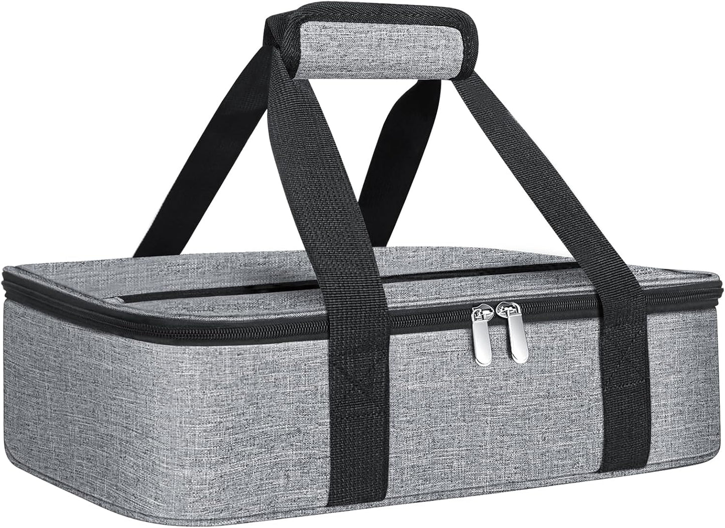 Insulated Casserole Carrier - Casserole Carriers for Hot or Cold Food - Lasagna Lugger Dish Carrier, Thermal Lunch Bag for Potluck Parties, Picnic, Travel, Fits 9" x 13" Baking Dish, Grey