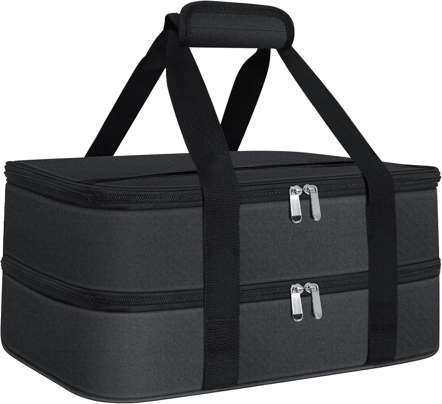 Insulated Casserole Carrier - Casserole Carriers for Hot or Cold Food - Lasagna Lugger Dish Carrier, Thermal Lunch Bag for Potluck Parties, Picnic, Travel, Fits 9" x 13" Baking Dish, Grey