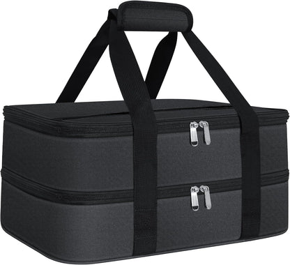 Insulated Casserole Carrier - Casserole Carriers for Hot or Cold Food - Lasagna Lugger Dish Carrier, Thermal Lunch Bag for Potluck Parties, Picnic, Travel, Fits 9" x 13" Baking Dish, Grey