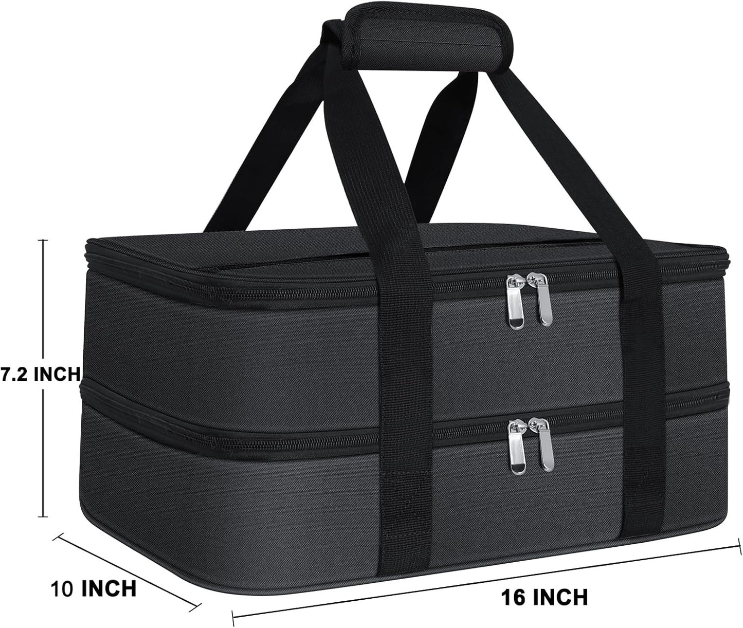 Insulated Casserole Carrier - Casserole Carriers for Hot or Cold Food - Lasagna Lugger Dish Carrier, Thermal Lunch Bag for Potluck Parties, Picnic, Travel, Fits 9" x 13" Baking Dish, Grey