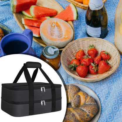 Insulated Casserole Carrier - Casserole Carriers for Hot or Cold Food - Lasagna Lugger Dish Carrier, Thermal Lunch Bag for Potluck Parties, Picnic, Travel, Fits 9" x 13" Baking Dish, Grey