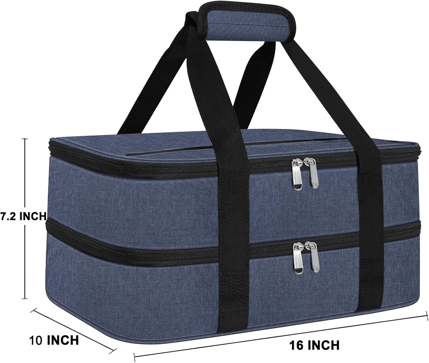 Insulated Casserole Carrier - Casserole Carriers for Hot or Cold Food - Lasagna Lugger Dish Carrier, Thermal Lunch Bag for Potluck Parties, Picnic, Travel, Fits 9" x 13" Baking Dish, Grey