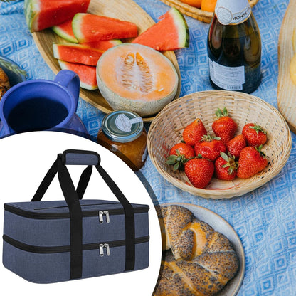 Insulated Casserole Carrier - Casserole Carriers for Hot or Cold Food - Lasagna Lugger Dish Carrier, Thermal Lunch Bag for Potluck Parties, Picnic, Travel, Fits 9" x 13" Baking Dish, Grey