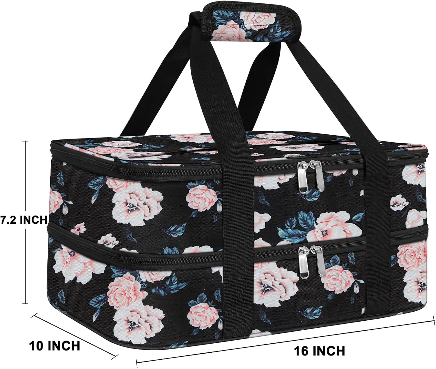 Insulated Casserole Carrier - Casserole Carriers for Hot or Cold Food - Lasagna Lugger Dish Carrier, Thermal Lunch Bag for Potluck Parties, Picnic, Travel, Fits 9" x 13" Baking Dish, Grey