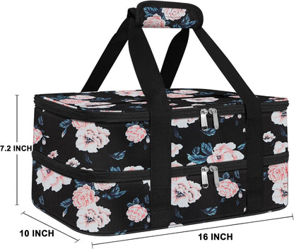 Insulated Casserole Carrier - Casserole Carriers for Hot or Cold Food - Lasagna Lugger Dish Carrier, Thermal Lunch Bag for Potluck Parties, Picnic, Travel, Fits 9" x 13" Baking Dish, Grey