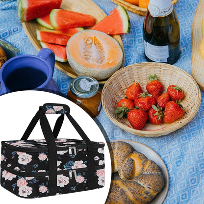 Insulated Casserole Carrier - Casserole Carriers for Hot or Cold Food - Lasagna Lugger Dish Carrier, Thermal Lunch Bag for Potluck Parties, Picnic, Travel, Fits 9" x 13" Baking Dish, Grey