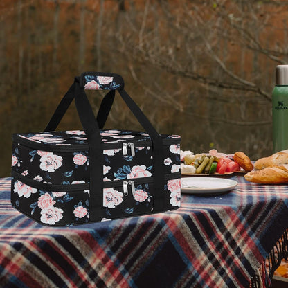 Insulated Casserole Carrier - Casserole Carriers for Hot or Cold Food - Lasagna Lugger Dish Carrier, Thermal Lunch Bag for Potluck Parties, Picnic, Travel, Fits 9" x 13" Baking Dish, Grey