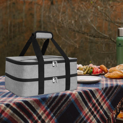 Insulated Casserole Carrier - Casserole Carriers for Hot or Cold Food - Lasagna Lugger Dish Carrier, Thermal Lunch Bag for Potluck Parties, Picnic, Travel, Fits 9" x 13" Baking Dish, Grey