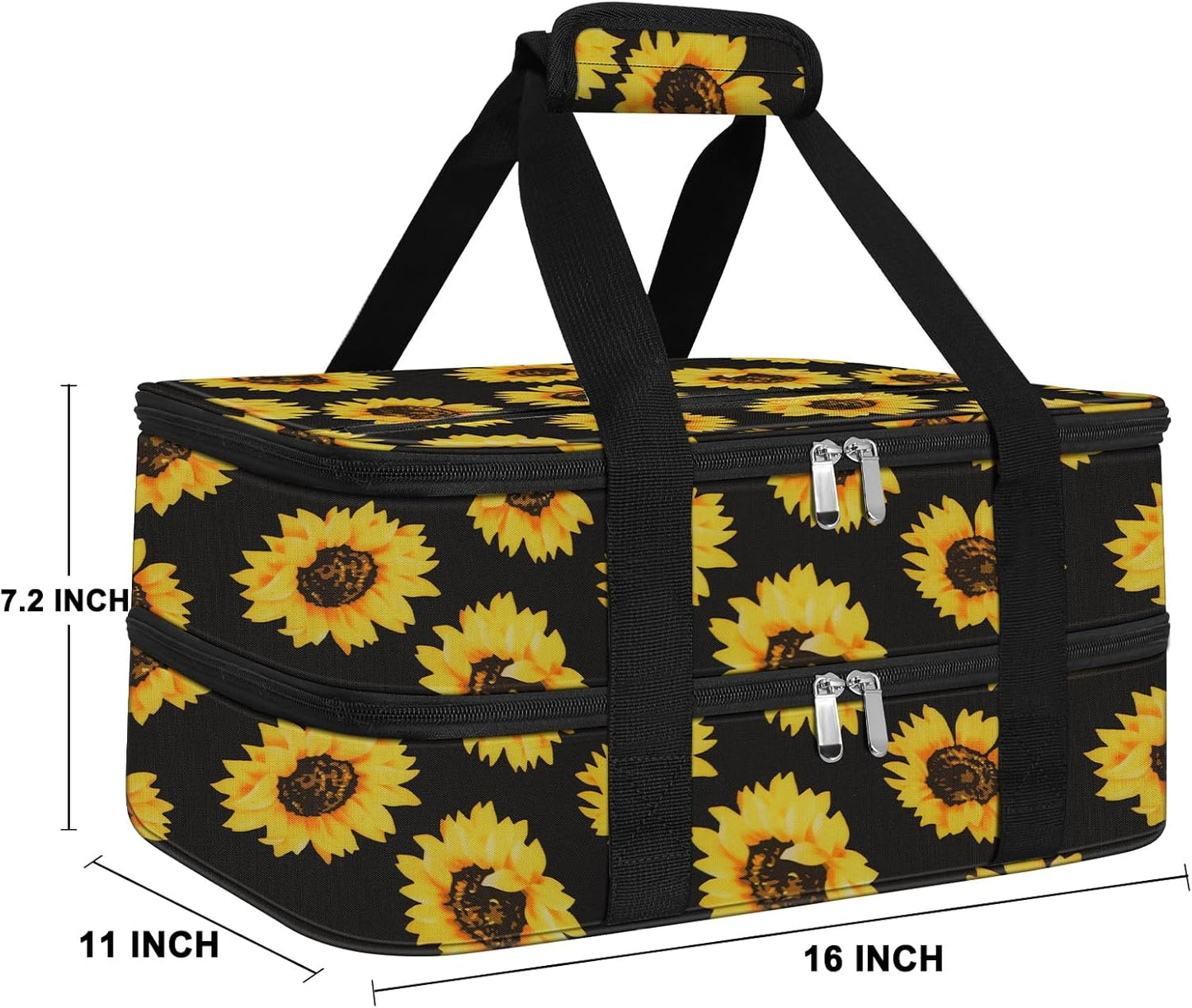 Insulated Casserole Carrier - Casserole Carriers for Hot or Cold Food - Lasagna Lugger Dish Carrier, Thermal Lunch Bag for Potluck Parties, Picnic, Travel, Fits 9" x 13" Baking Dish, Grey