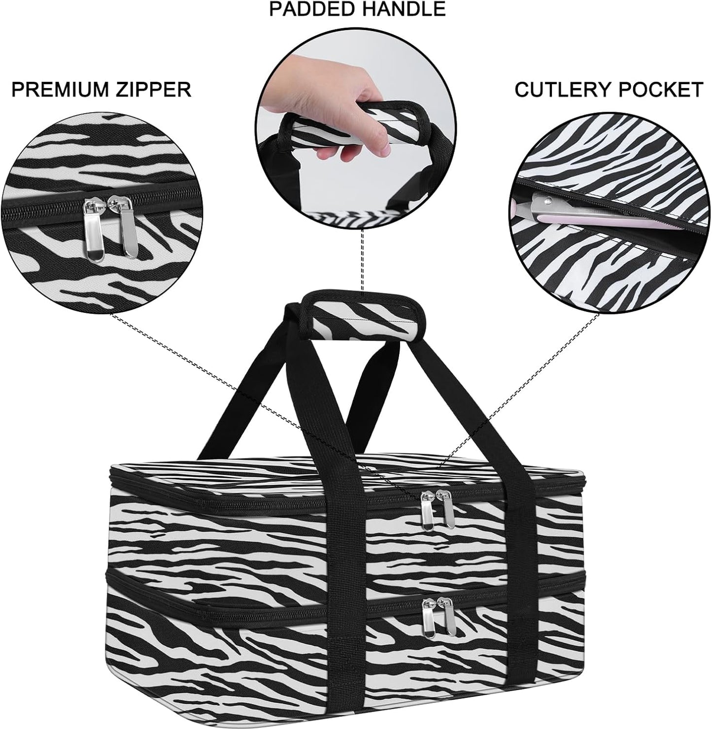 Insulated Casserole Carrier - Casserole Carriers for Hot or Cold Food - Lasagna Lugger Dish Carrier, Thermal Lunch Bag for Potluck Parties, Picnic, Travel, Fits 9" x 13" Baking Dish, Grey