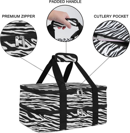 Insulated Casserole Carrier - Casserole Carriers for Hot or Cold Food - Lasagna Lugger Dish Carrier, Thermal Lunch Bag for Potluck Parties, Picnic, Travel, Fits 9" x 13" Baking Dish, Grey